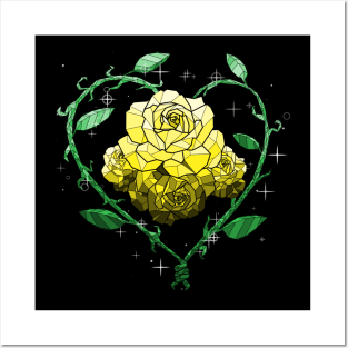 Yellow Crystal Flower Posters and Art